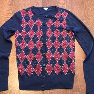 Fossil beaded argyle sweater